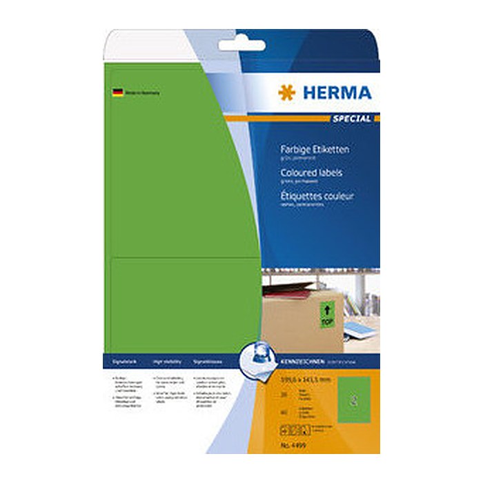 HERMA Etiketten 4499 grün 199,6 x 143,5 mm, 20 Blatt