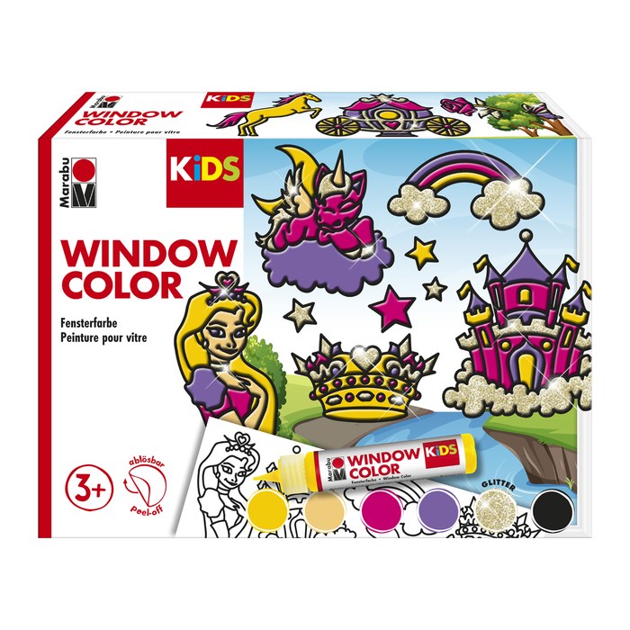 Marabu Prinzessin Fenstermalfarben farbsortiert 6 x 25,0 ml