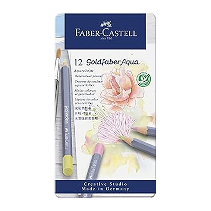 FABER-CASTELL Goldfaber Aqua Aquarellstifte farbsortiert, 12 St.
