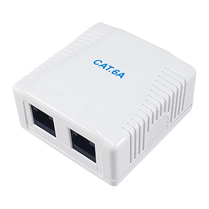 Equip Aufputzdose Cat6A 2-Port 2x RJ45 UTP RAL 9010 ws Polybeutel