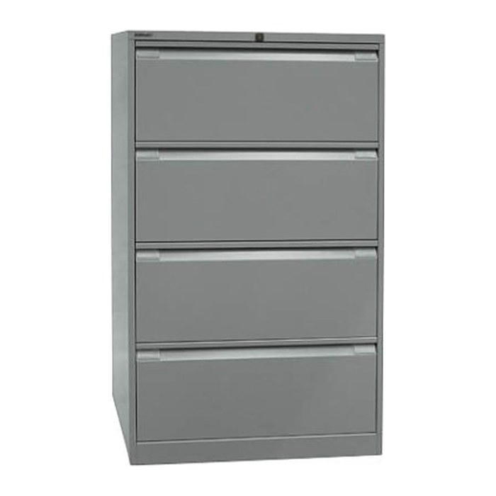 BISLEY Hängeregistraturschrank silber 4 Schubladen 80,0 x 62,2 x 132,1 cm, 1 St.