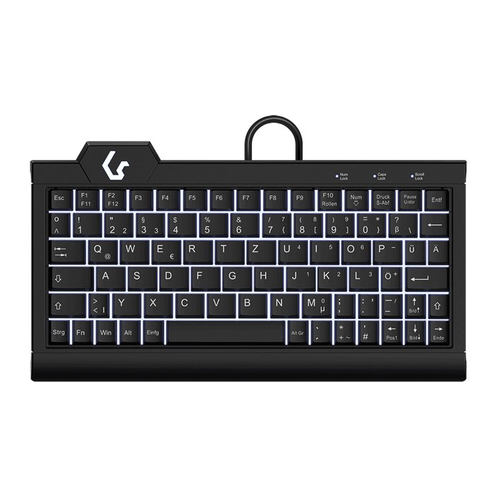 KeySonic Super Mini Tastatur beleuchtet KSK-3010ELC DE