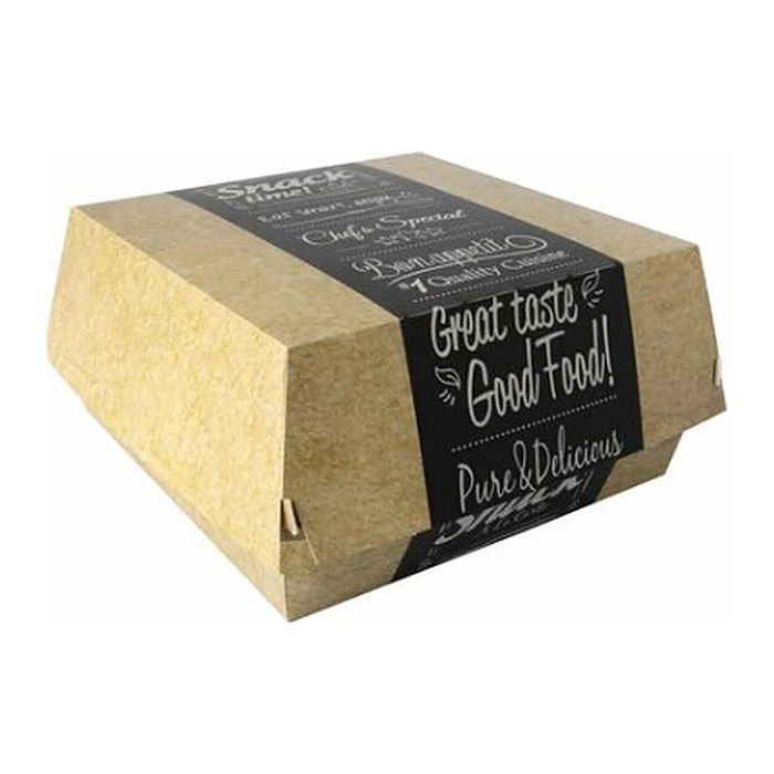 PAPSTAR Burger-Boxen pure braun 18,0 x 18,0 cm, 50 St.