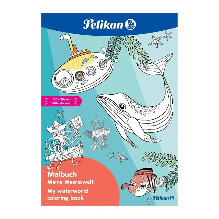 Pelikan Malbuch Blue Sea mit Stickern, 48 Seiten FSC Mix
