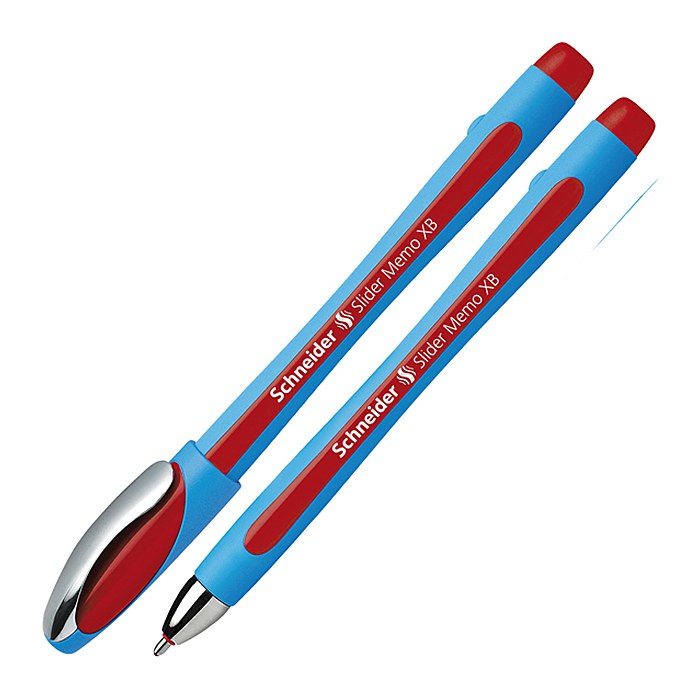 Schneider Kugelschreiber Slider Memo hellblau/rot, Schreibfarbe: rot, 10 St.
