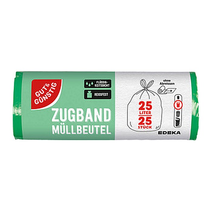 GUT&GÜNSTIG Müllbeutel 25,0 l grün, 25 St.