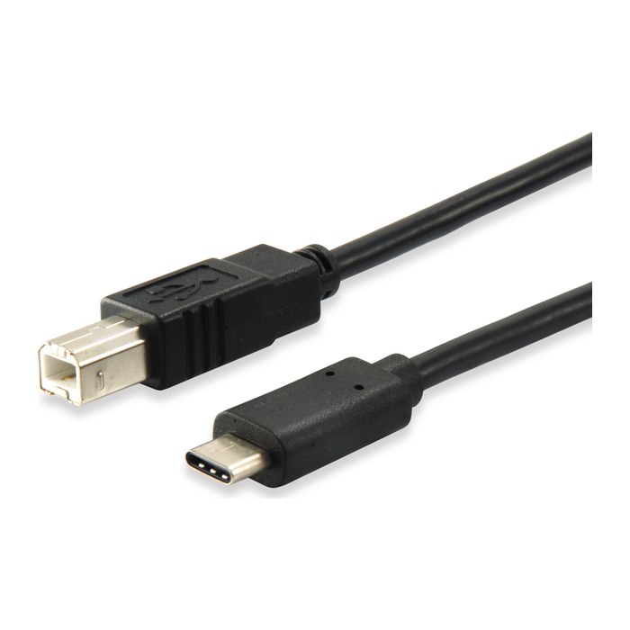 Equip USB2.0 Druckerkabel USB-C->USB-B St/St 1.00m schwarz Polybeutel