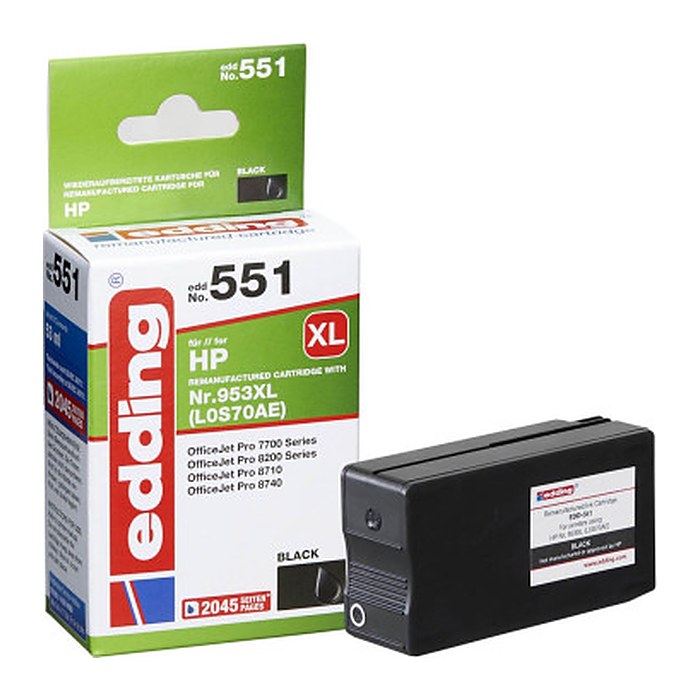 edding EDD-551 schwarz Druckerpatrone kompatibel zu HP 953XL (L0S70AE)