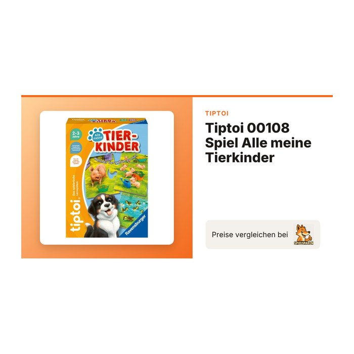 Ravensburger tiptoi Alle meine Tierkinder Lernspielzeug, 1 St.