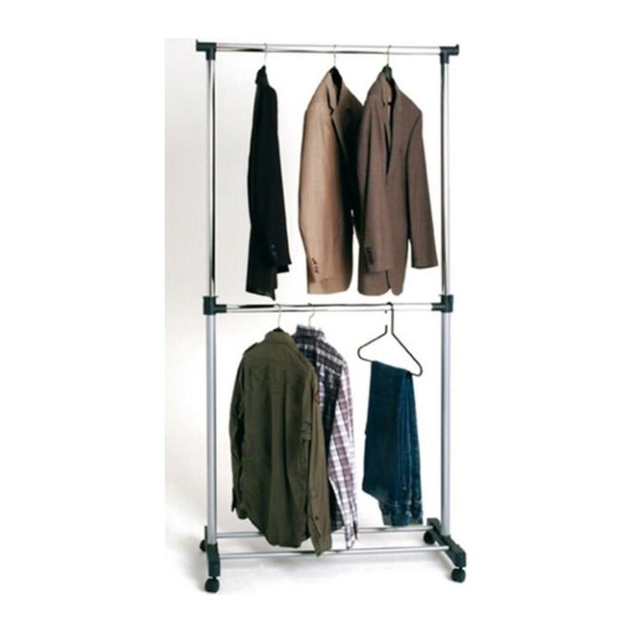 HAKU Möbel Rollgarderobe 44708 schwarz Metall 90,0 x 120,0-210,0 cm, 1 St.