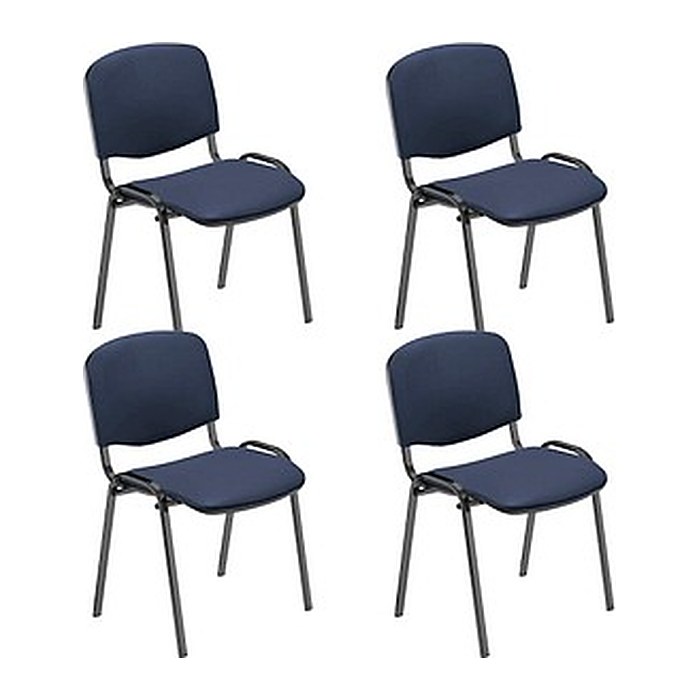 Nowy Styl Besucherstühle Iso blau, schwarz Kunstleder, 4 St.