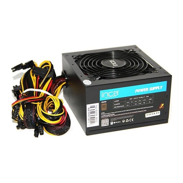 INCA Netzteil 650W 80+Bronze 1x120mm Lüfter/ATX 12V 2.4 sw