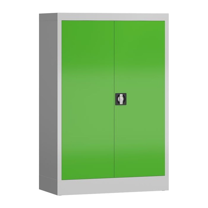 ClassiX Stahlschrank X-530295 lichtgrau, gelbgrün 2 Fachböden 80,0 x 38,0 x 120,0 cm, aufgebaut, 1 St.