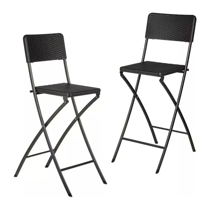 relaxdays Barhocker BASTIAN 10020761_46 schwarz, 2 St.