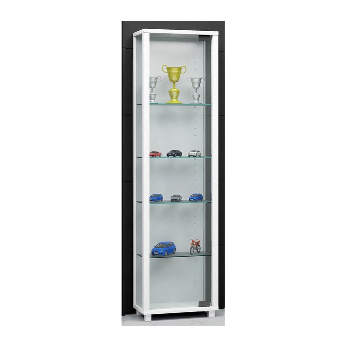 VCM my home Edana Mini Vitrine weiß 4 Fachböden mit Beleuchtung