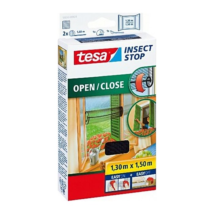 tesa Fliegengitter INSECT STOP OPEN/CLOSE anthrazit 1,3 x 1,5 m