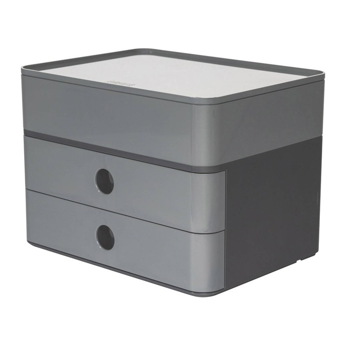 HAN Schubladenbox Smart Box plus ALLISON granite grey 1100-19D, DIN A5 mit 3 Schubladen, 1 St.