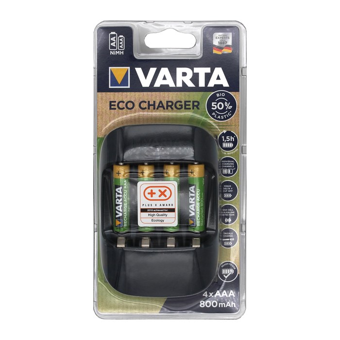 Varta Ladegerät Eco Charger Pro Recycled 4x AAA 56813 800mAh