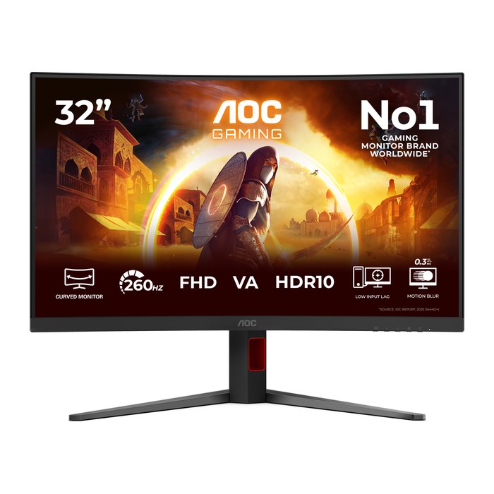 AOC 81,3cm (31,5") C32G4Z 16:09 HDMI+DP+USB Curved Bl/red