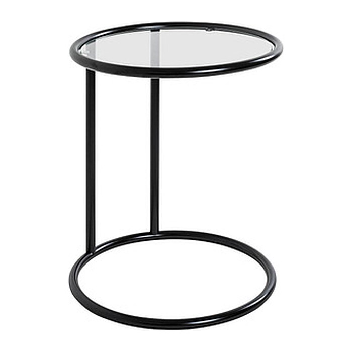 HAKU Möbel Beistelltisch rund Sicherheitsglas schwarz 45,0 x 45,0 x 55,0 cm, 1 St.