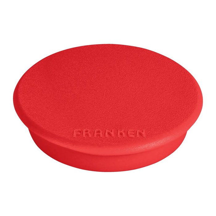 FRANKEN Haftmagnet Magnete rot, Kunststoff Ø 2,4 x 0,63 cm, 10 St.