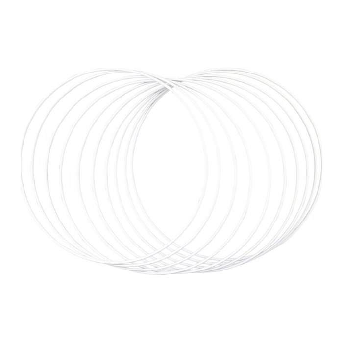 Rayher Metallringe-Set beschichtet weiß Ø 25,0 cm, 10 St.