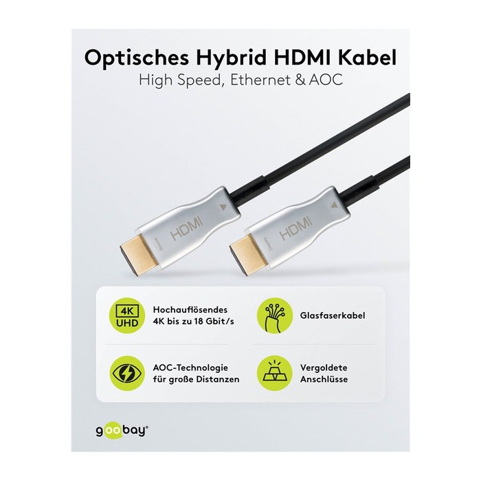 goobay optisches Hybrid HDMI Kabel 30,0 m schwarz, 1 St.