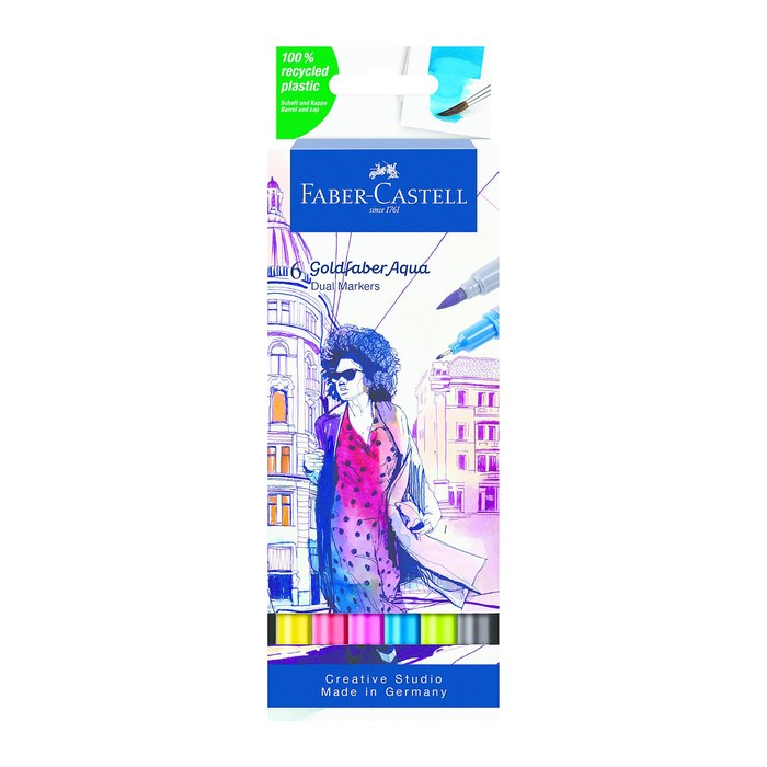 FABER-CASTELL Goldfaber Aqua Dual Aquarellmarker-Set farbsortiert, 1 St.