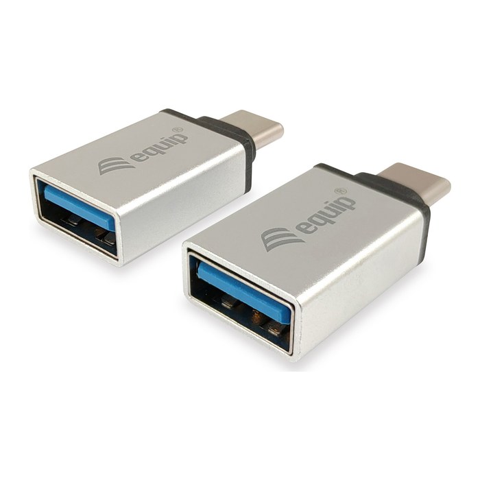 Equip Adapter USB-C->USB-A3.0 St/Bu 2Stk Alu.