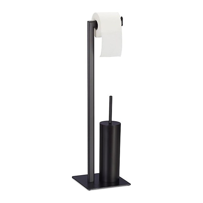 relaxdays WC-Garnitur schwarz Metall, 1 St.